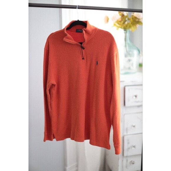 Polo Ralph Lauren Other - Polo Ralph Lauren Quarter Zip Pullover Sweater Bright Orange Mens L